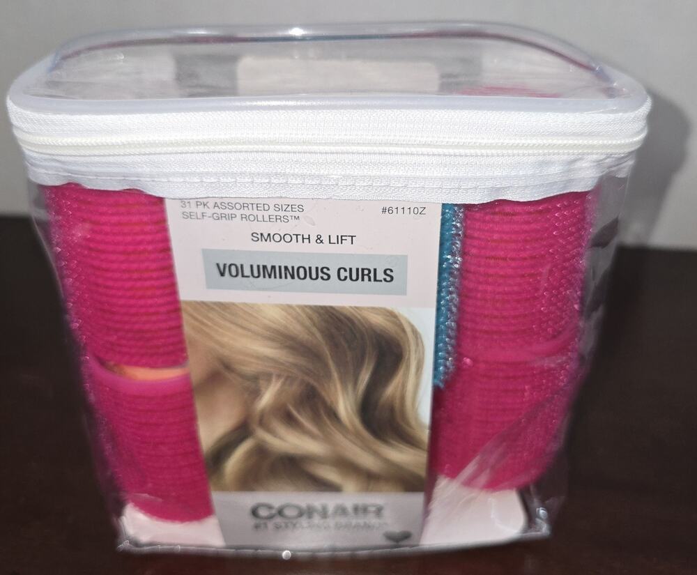 Conair Voluminous Curls Self-Grip Hair Rollers, 29/31 Pieces
